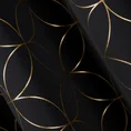 Zasłona  ADONIS  zaciemniająca typu blackout z geometrycznym złotym nadrukiem - 135 x 250 cm - czarny 6