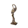 Czapla figurka ceramiczna srebrno-złota - 9 x 6 x 30 cm - srebrny 2