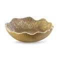 Misa ceramiczna SELMA z wytłaczanym wzorem brązowo-złota - ∅ 20 x 6 cm - brązowy 2