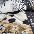 EWA MINGE Komplet pościeli ELZA z makosatyny, najwyższej jakości satyny bawełnianej z designerskim wzorem z motywami zwierzęcymi i kwiatami - 220 x 200 cm - wielokolorowy 5