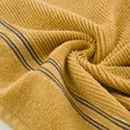 EWA MINGE Ręcznik FILON w kolorze musztardowym, w prążki z ozdobną bordiurą przetykaną srebrną nitką - 70 x 140 cm - musztardowy 5