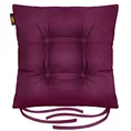 ADORE dwustronna welurowa poduszka siedziskowa na krzesło z czterema pikowaniami, gramatura 195 g/m2 - 40 x 40 x 8 cm - fioletowy 2