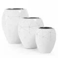 Wazon ceramiczny NILA zdobiony geometrycznym motywem oraz cyrkoniami - 12 x 10 x 15 cm - biały 2