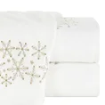 Ręcznik świąteczny SANTA 16 bawełniany ze złotym haftem śnieżynek - 50 x 90 cm - biały 1
