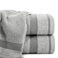 Ręcznik RODOS z ozdobną żakardową bordiurą w pasy - 70 x 140 cm - szary 1