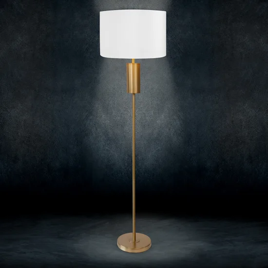 LIMITED COLLECTION Lampa stojąca BLANCA 7 na metalowej podstawie z welwetowym abażurem - ∅ 43 x 157 cm - biały