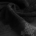 Ręcznik z bordiurą zdobioną ornamentowym haftem - 50 x 90 cm - czarny 4