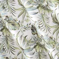 Zasłona z miękkiego welwetu z nadrukiem egzotycznych cieniowanych liści na białym tle - 140 x 250 cm - zielony 5