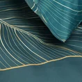 REINA LINE Komplet pościeli z makosatyny bawełnianej z motywem liści - 220 x 200 cm, 2 szt. 70 x 80 cm - turkusowy 4