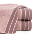 Ręcznik PATI  30X50 cm utkany w miękkie pasy i podkreślony żakardową bordiurą pudrowy - 30 x 50 cm - pudrowy róż 1