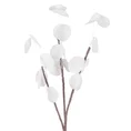 Gałązka z liśćmi - sztuczny kwiat dekoracyjny z pianki foamirian - 90 cm - biały 1