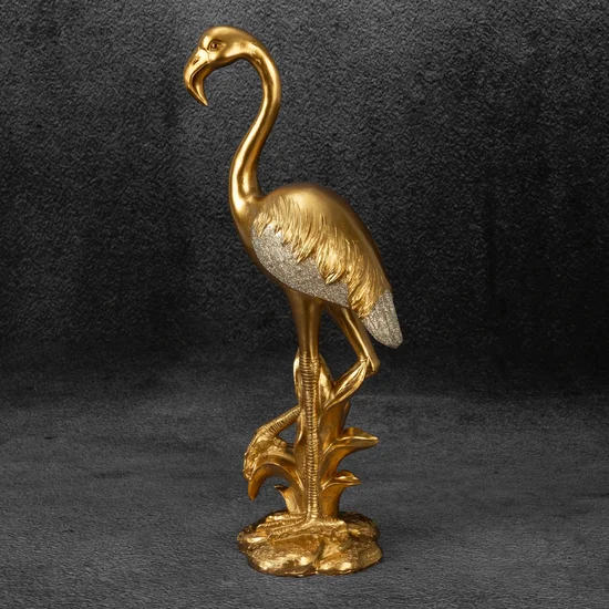 Flaming  figurka srebrno-złota bogato zdobiona, styl orientalny - 16 x 10 x 36 cm - złoty