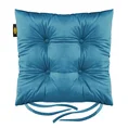 Dwustronna welwetowa poduszka siedziskowa na krzesło z czterema pikowaniami, gramatura 260 g/m2 - 40 x 40 x 8 cm - ciemnoniebieski 2