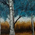 Obraz HORIZON ręcznie malowany na płótnie - 150 x 75 cm - niebieski 2