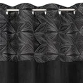 Zasłona ARIANA z pasem lśniącego geometrycznego nadruku - 140 x 250 cm - czarny 6