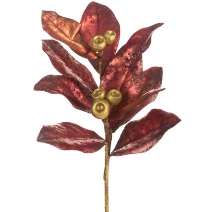Zimowa gałązka świąteczna z złotymi kuleczkami ∅ 36 x 48 cm ciemnoróżowy,złoty