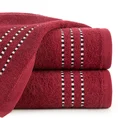 Ręcznik bawełniany FIORE z ozdobnym stebnowaniem - 30 x 50 cm - czerwony 1