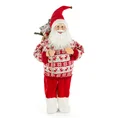 Mikołaj - figurka świąteczna z workiem prezentów - 37 x 35 x 80 cm - czerwony 1