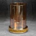 Świecznik dekoracyjny SUZIE z metalu ze szklanym kloszem dekorowany kryształkami złocisty - ∅ 17 x 25 cm - złoty 1