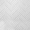 Zasłona ISLA z matowego welwetu z żakardowym geometrycznym wzorem - 140 x 250 cm - biały 12