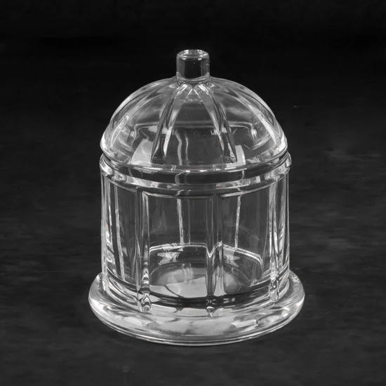 Pojemnik ARIA  z przezroczystego szkła kryształowego - ∅ 12 x 15 cm - biały