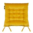 Dwustronna welwetowa poduszka siedziskowa na krzesło z szesnastoma pikowaniami, gramatura 260 g/m2 - 40 x 40 x 6 cm - musztardowy 2