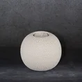 Świecznik ceramiczny RISO z efektem rosy - ∅ 9 x 8 cm - kremowy 1