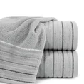 DESIGN 91 Ręcznik IZA klasyczny jednokolorowy z bordiurą w pasy - 70 x 140 cm - stalowy 1