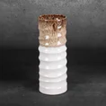 Wazon ceramiczny ERINA z wytłaczanym wzorem - ∅ 12 x 31 cm - biały 1