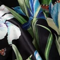 Zasłona MAJA z welwetu z motywem barwnych irysów - 140 x 250 cm - czarny 7