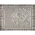 Podkładka gobelinowa HOLLY z motywem świątecznym i ozdobną kantą w kratę - 35 x 45 cm - ciemnobeżowy 1