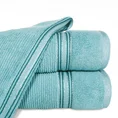 EVA MINGE Ręcznik FILON w kolorze niebieskim, w prążki z ozdobną bordiurą przetykaną srebrną nitką - 70 x 140 cm - niebieski 1