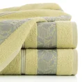 EUROFIRANY CLASSIC Ręcznik SYLWIA 1 z żakardową bordiurą tkaną w ornamentowy wzór - 50 x 90 cm - żółty 1