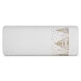 Ręcznik świąteczny SANTA 21bawełniany z haftem z choinkami i drobnymi kryształkami - 50 x 90 cm - biały 3