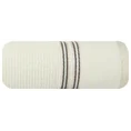 EVA MINGE Ręcznik FILON w kolorze kremowym, w prążki z ozdobną bordiurą przetykaną srebrną nitką - 30 x 50 cm - kremowy 3