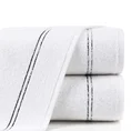 Ręcznik klasyczny podkreślony dwoma delikatnymi paseczkami - 50 x 90 cm - biały 1