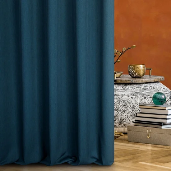 TERRA COLLECTION Zasłona MOROCCO z miękkiej tkaniny z efektem melanżu - 140 x 250 cm - turkusowy