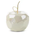 Figurka ceramiczna APEL - jabłko o geometrycznych kształtach - 16 x 16 x 13 cm - kremowy 1