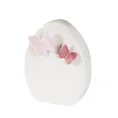 Figurka z dolomitu - jajko wielkanocne z wypukłymi motylkami - 10 x 5 x 11 cm - biały 1