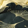 NOVA PRINT GIFT Komplet pościeli GINKO  w kartonowym opakowaniu z wysokogatunkowej satyny bawełnianej z motywem liści miłorzębu - 220 x 200 cm - czarny 5