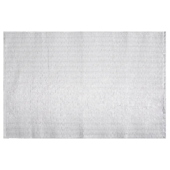 Wyplatana podkładka z bawełny z błyszczącą nicią - 33 x 48 cm - biały/srebrny