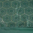Zasłona DAFNE z gładkiej matowej tkaniny z ozdobnym pasem z geometrycznym złotym nadrukiem w górnej części - 140 x 250 cm - zielony 7