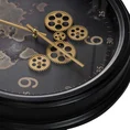 Dekoracyjny zegar ścienny w stylu vintage z mapą i ruchomymi kołami zębatymi - 53 x 9 x 53 cm - czarny 5