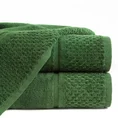 Ręcznik z welurową bordiurą o ryżowej fakturze - 50 x 90 cm - butelkowy zielony 1