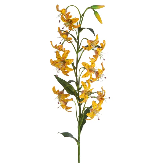 LILIA MARTAGON sztuczny kwiat dekoracyjny z płatkami z jedwabistej tkaniny - 83 cm - żółty
