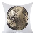 Poszewka dekoracyjna MOON ze złoto-czarnym nadrukiem księżyca - 45 x 45 cm - biały 1