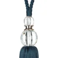 Dekoracyjny sznur IZA do upięć z chwostem z kryształem, styl glamour - 74 x 35 cm - ciemnoniebieski 3