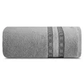 Ręcznik bawełniany MALIKA 50X90 cm z żakardową bordiurą ze wzorem podkreślonym błyszczącą nicią jasnoszary - 50 x 90 cm - jasnoszary 3