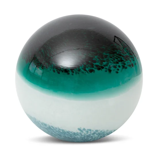 kula DAGI - ręcznie wykonana figurka dekoracyjna ze szkła artystycznego - ∅ 14 x 14 cm - turkusowy