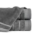 Ręcznik AMANDA z ozdobną bordiurą w pasy - 30 x 50 cm - stalowy 1